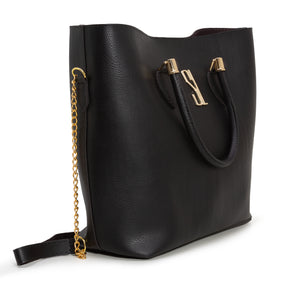 Bolsa Shopper Feminina Santa Lolla Marrom com Necessaire + Alça Transversal Metais em Dourado