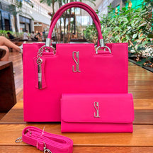 Bolsa Santa Lolla Pink + Carteira Soft + Alça Dupla Transversal Ajustável e Removível