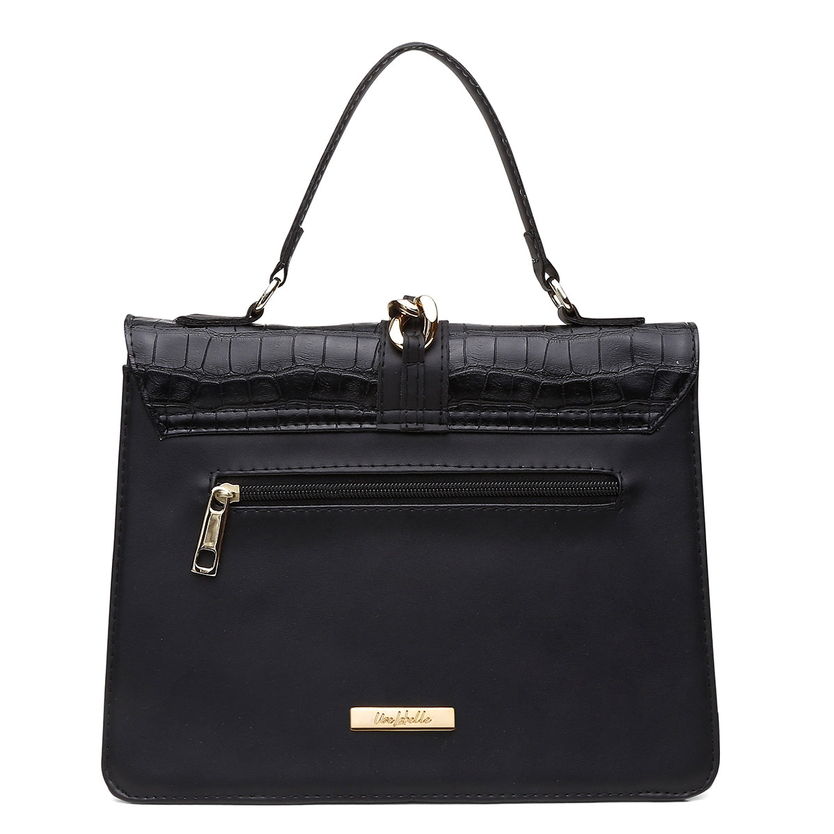 Bolsa Feminina Média Paris Black Croco Preto