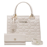 Bolsa Chanel Off White + Carteira Soft + Alça Dupla Transversal Ajustável e Removível