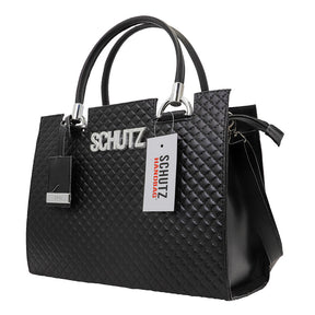 Bolsa Schutz Preto Metalassê em Couro + Carteira Soft + Alça Transversal Removível