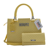 Bolsa Schutz Amarelo Metalassê em Couro + Carteira Soft + Alça Transversal Removível