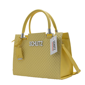 Bolsa Schutz Amarelo Metalassê em Couro + Carteira Soft + Alça Transversal Removível