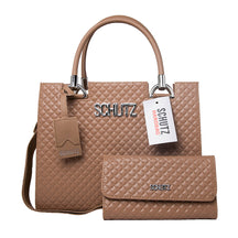 Bolsa Schutz Nude Metalassê em Couro + Carteira Soft + Alça Transversal Removível